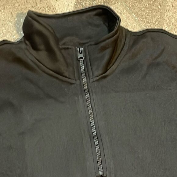 Flag design men’s zip neck black pullover zip up neck open hem size Large - Picture 3 of 11